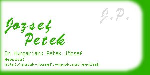 jozsef petek business card
